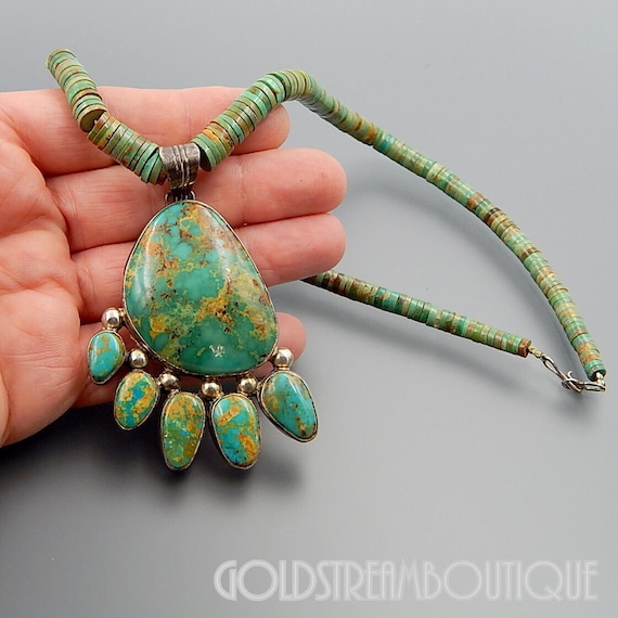 indian jewelry 　Loren Thomas Begay Loren Thomas Begay Navajo Sterling Silver Green American