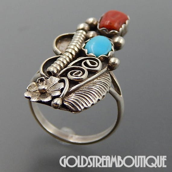 Incredible Vintage Navajo Turquoise Chris Yazzie Sterling Silver Ring Old Incredible Vintage Navajo Turquoise Chris Yazzie Sterling Silver Ring Old
