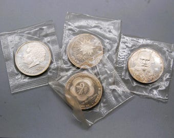 Lot of 4 cealed Russian coins USSR Soviet Jubilee collectible Roubles in BU condition