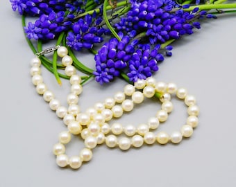 AA Akoya Pearl Necklace: 7-7.5mm, 14K White Gold Clasp, 19"