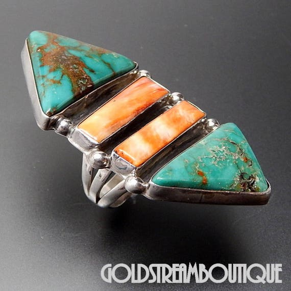 Vintage Navajo museum sterling silver turquoise s… - image 3