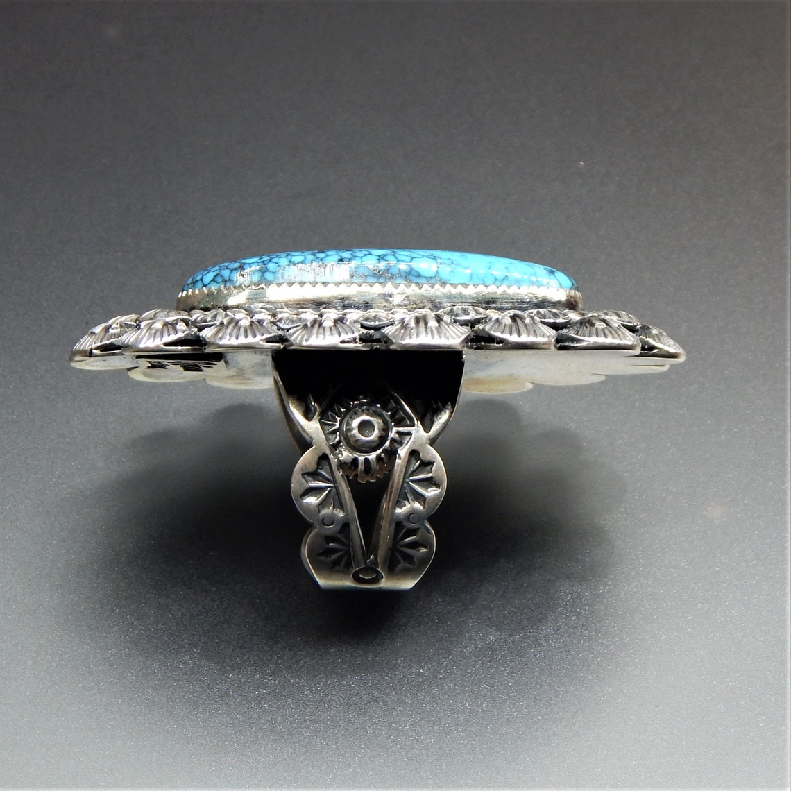 Oval Silver Ornament with Turquoise main image 1