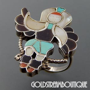 1992 Lincoln Harker Zuni 925 Silver Gemstone Inlay Eagle 1992 Lincoln Harker Zuni 925 Silver Gemstone Inlay Eagle