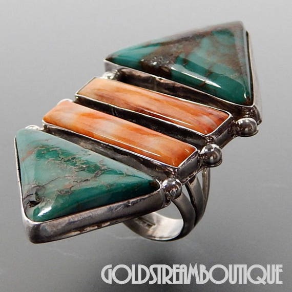 Vintage Navajo museum sterling silver turquoise s… - image 1