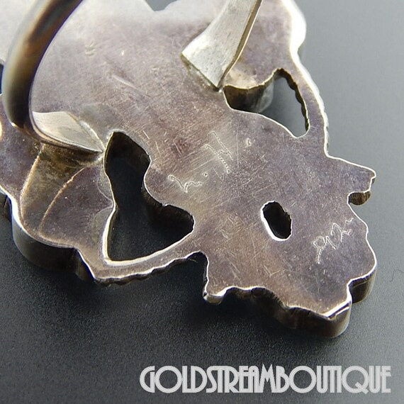 Zuni Inlay Eagle Dancer Ring: Sterling Silver Gem… - image 4