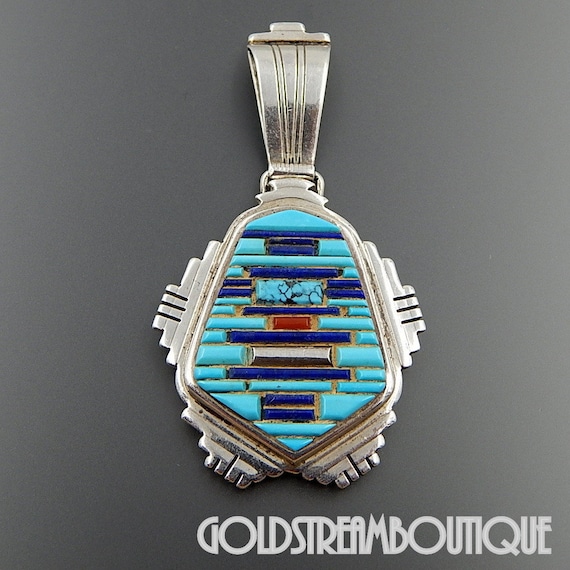 Running Bear Trading Co 925 Sterling Silver Turquoise Lapis