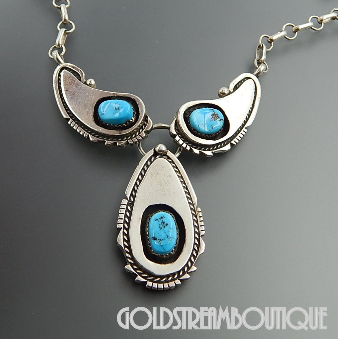 Native American Harry B Yazzie Navajo Sterling Silver Turquoise