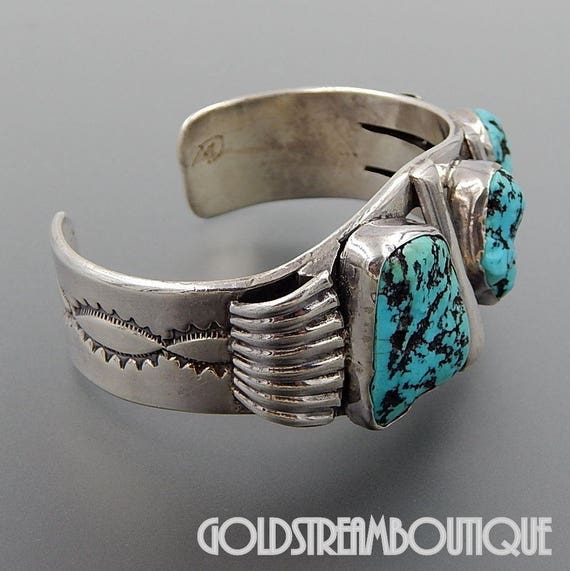 Vintage Kenny John sterling silver turquoise nugg… - image 5