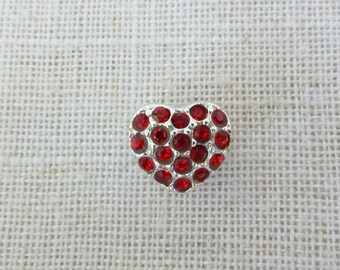 Red Heart with Silver Stud Cross-Lobster clasp-Fits Chain Bracelet--Gift wrapped Red Heart Charm-Hallmarked 925 Sterling Silver
