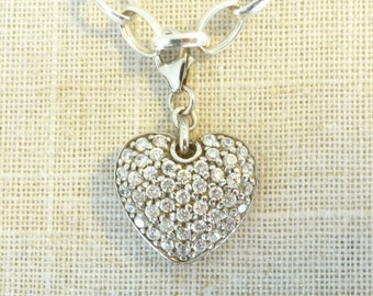 Red Heart with Silver Stud Cross-Lobster clasp-Fits Chain Bracelet--Gift wrapped Red Heart Charm-Hallmarked 925 Sterling Silver