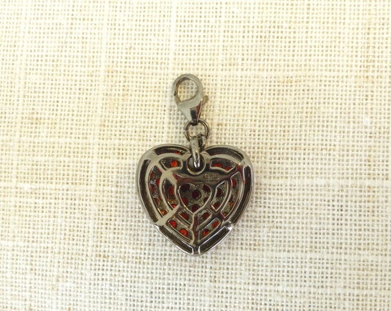 Red Heart with Silver Stud Cross-Lobster clasp-Fits Chain Bracelet--Gift wrapped Red Heart Charm-Hallmarked 925 Sterling Silver