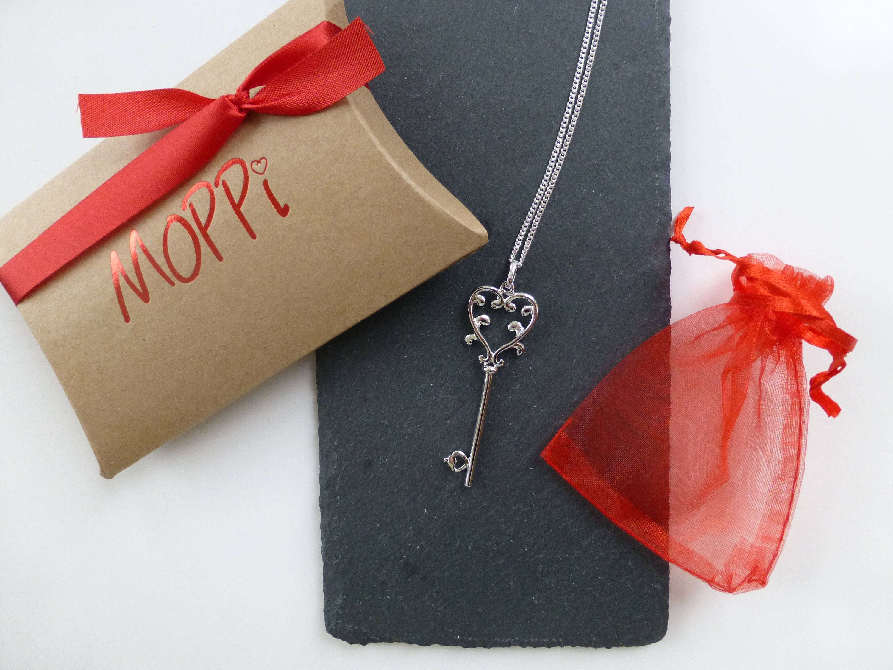 Silver Key Pendant Necklace -hallmarked 925 Silver