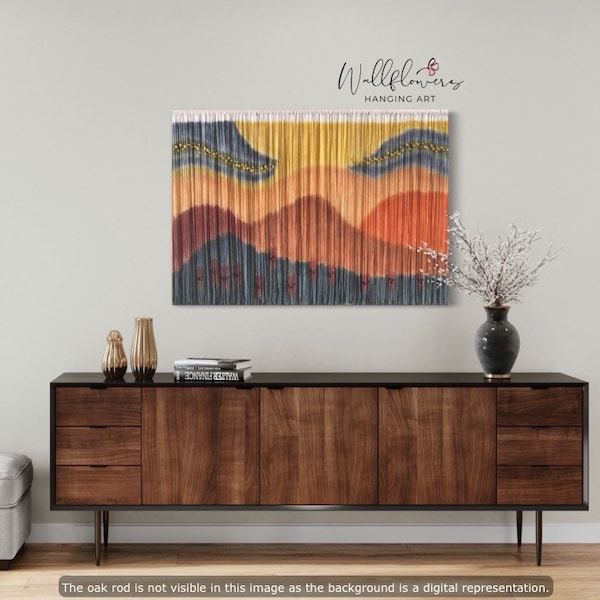 Textile Wall Art | Modern Desert Pea Fiber Art Hanging, Australian Made Tapestry