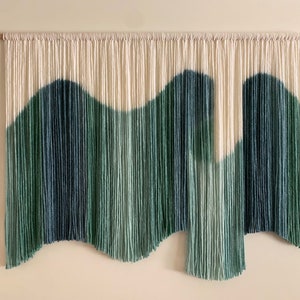 Textile Art | Custom Tapestry | Boho Wall Hanging | Dyed Fiber Art | Large Wall Tapestry | Textile Wall Art | Handmade Art | Green Wall Art