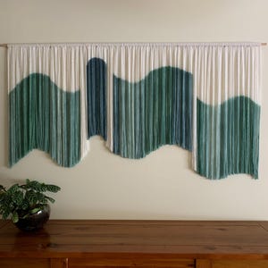 Textile Art | Custom Tapestry | Boho Wall Hanging | Dyed Fiber Art | Large Wall Tapestry | Textile Wall Art | Handmade Art | Green Wall Art