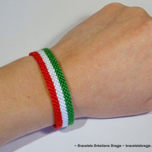 Italian flag bracelet - macramé Italy Italia Hungary Magyarország handwoven gift idea support country championship macrame