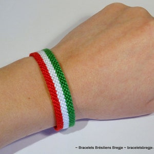 Italian flag bracelet macramé Italy Italia Hungary Magyarország handwoven gift idea support country championship macrame image 1