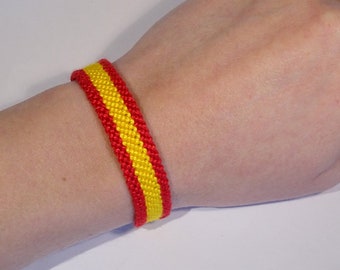 Spanish flag bracelet - macramé Spain Espana handwoven gift idea support country championship macrame