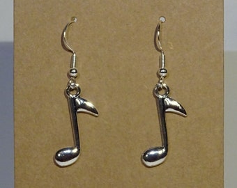 Note earrings - music earhangers charm pendant tibetan silver color antique musician musical notes