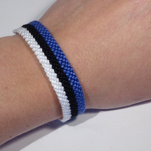 Estnisches Flaggenarmband - Estland Eesti handgewebte Geschenkidee Land Makramee Hippie Boho Boho Strand