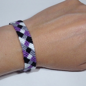 Asexual Pride bracelet love friendship handwoven support respect awareness macrame asexuality armcandy flag bohemian hippie image 1