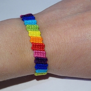 Rainbow bracelet wayuu ethnic aztec tribal macrame gypsy andean braided wristband hippie boho mochila bresilien bohemian friendship image 1