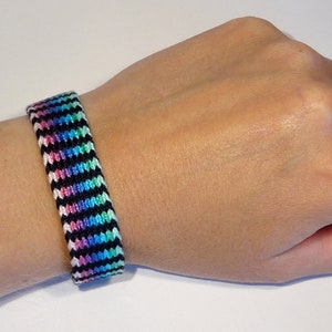 Woven bracelet - tablet weaving handwoven ethnic card weaving aqua boho hippie gipsy bohemian gift idea
