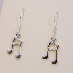 Doppelnoten-Ohrhänger – Musik-Ohrhänger mit Anhänger in tibetischem Silberton, antike Musiker-Musiknoten
