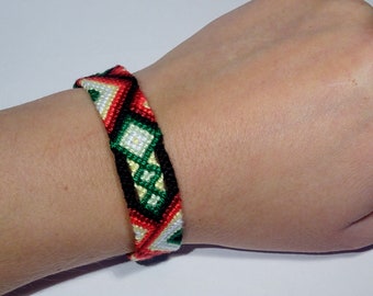 Friendship bracelet - wayuu ethnic aztec tribal macrame gypsy andean braided wristband hippie boho mochila bresilien bohemian