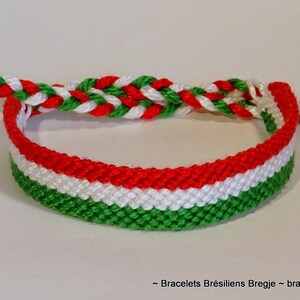 Italian flag bracelet macramé Italy Italia Hungary Magyarország handwoven gift idea support country championship macrame image 3