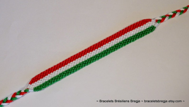 Italian flag bracelet macramé Italy Italia Hungary Magyarország handwoven gift idea support country championship macrame image 5