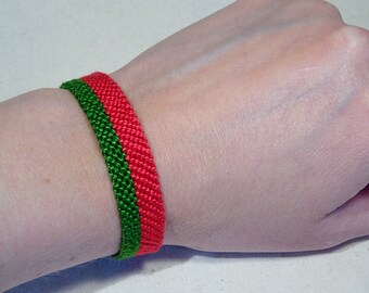 Flag bracelet - Portugal Belarus Portuguese handwoven giftidea country macrame hippie boho bohemian beach