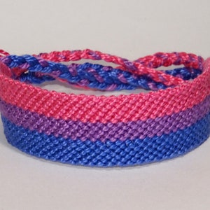 XL Bisexual Pride Flag bracelet love friendship handwoven gift idea support respect awareness macrame bisexuality LGBTQ image 2