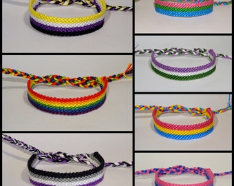 Pride Flag bracelets love friendship polysexual bisexual genderqueer genderfluid asexual gay lesbian pansexual non-binary transgender LGBTQ