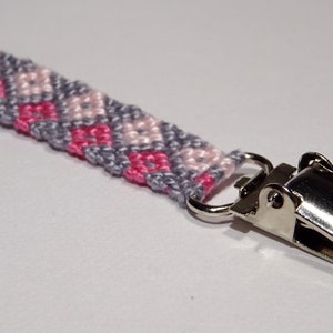 Pacifier clip macrame, cotton, handwoven, baby gifts, grey, pink, baby accessoires, baby stuff, newborn, image 5
