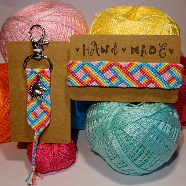 key ring key holder girl boho key chain rainbow Unicorn gift set hippie bresilien gypsy friendship bracelet macrame bohemian