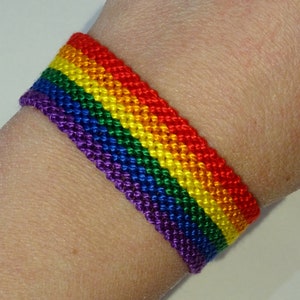 Gay Pride Flag bracelet love friendship handwoven gift idea support respect awareness macrame gay lesbian LGBT rainbow image 2