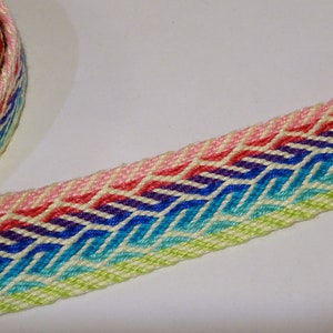 Handwoven strap tablet weaving inkle card loom mochila wayuu gypsy hippie belt cotton handmade bag strap image 4