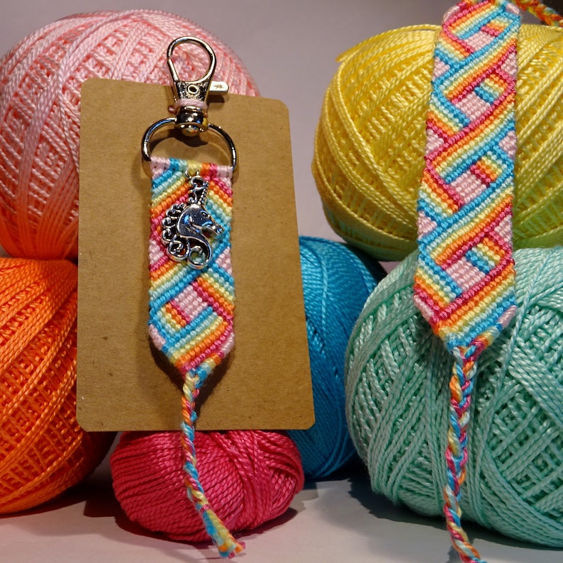 key ring key holder girl boho key chain rainbow Unicorn gift set hippie bresilien gypsy friendship bracelet macrame bohemian