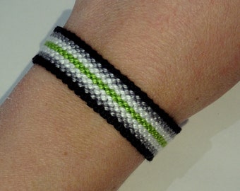 Agender Pride Flag bracelet - love friendship handwoven gift idea support respect awareness macrame LGBT