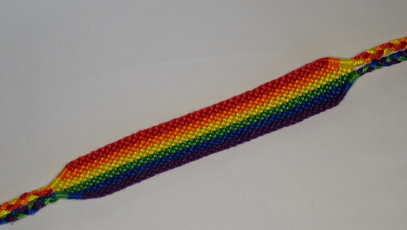 Gay Pride Flag bracelet love friendship handwoven gift idea support respect awareness macrame gay lesbian LGBT rainbow image 7