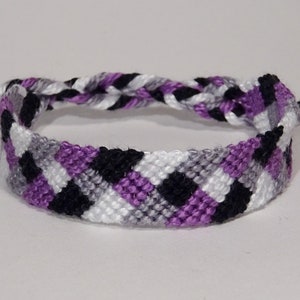 Asexual Pride bracelet love friendship handwoven support respect awareness macrame asexuality armcandy flag bohemian hippie image 2