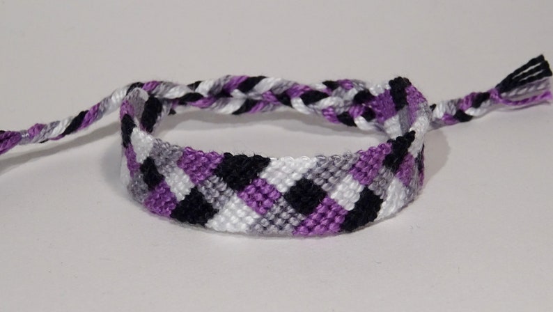 Asexual Pride bracelet love friendship handwoven support respect awareness macrame asexuality armcandy flag bohemian hippie image 2