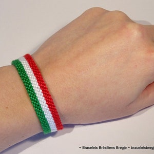 Italian flag bracelet macramé Italy Italia Hungary Magyarország handwoven gift idea support country championship macrame image 4