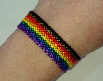 More Color More Pride Flag bracelet - love friendship handwoven giftidea support respect awareness macrame homo lesbian LGBT rainbow