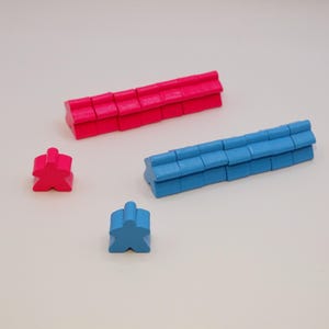 8 pcs extra Carcassonne Meeples sky blue fuchsia board game wood meeple games expansion expansion