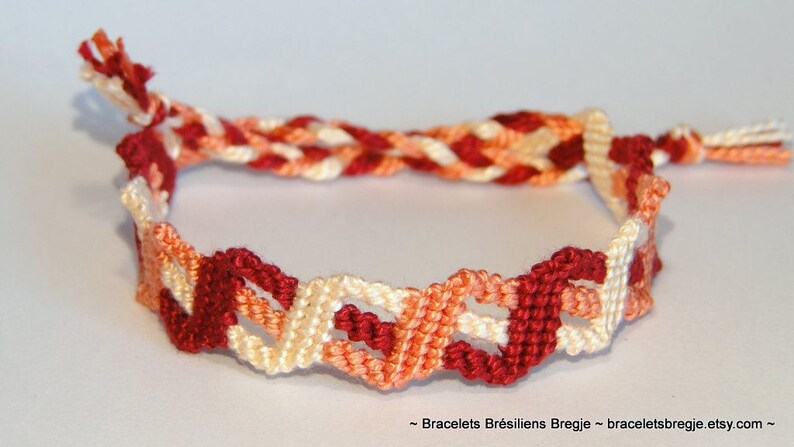 handknotted friendship bracelet tribal beach wear armcandy gift idea Three-Colour-Bracelet pulseras dmc waves cotton macram\u00e9