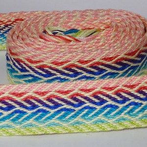 Handwoven strap tablet weaving inkle card loom mochila wayuu gypsy hippie belt cotton handmade bag strap image 9