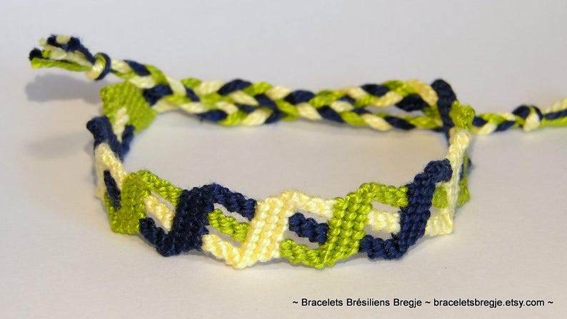 handknotted friendship bracelet tribal beach wear armcandy gift idea Three-Colour-Bracelet pulseras dmc waves cotton macram\u00e9
