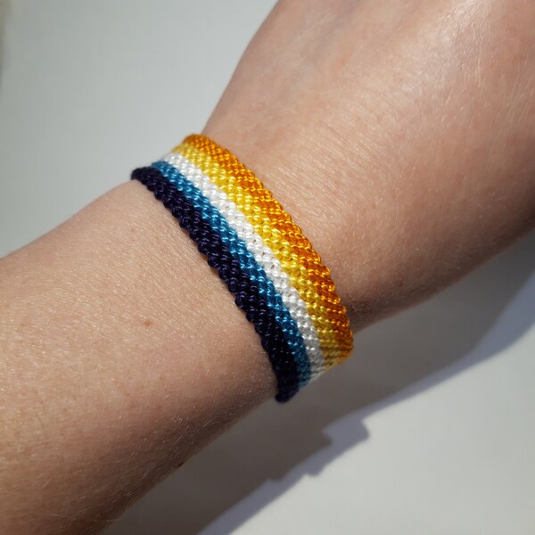 AroAce Pride Flag bracelet - aromantic asexual love friendship handwoven gift idea support respect awareness macrame LGBTQ LGBTI